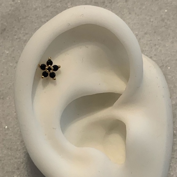 Modest Lu Jewelry - COPY - Gold Black Crystal Flower Cartilage Earring

Stainless Steel

Brand New